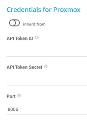 Credentials for Proxmox