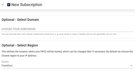 Subscription Setup Subscription Setup