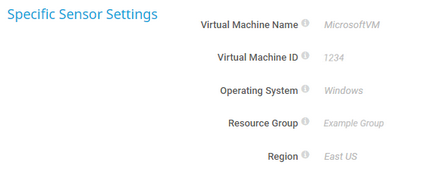 Specific Sensor Settings Specific Sensor Settings
